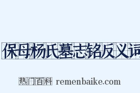 保母杨氏墓志铭反义词是什么意思的图片